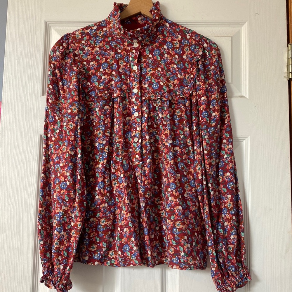 NWT By Anthropologie Buttondown Peasant Top